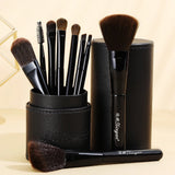 Pinceaux de Maquillage avec Boite de Rangement Noir