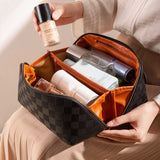 Trousse Maquillage Double Compartiment Damier Noir