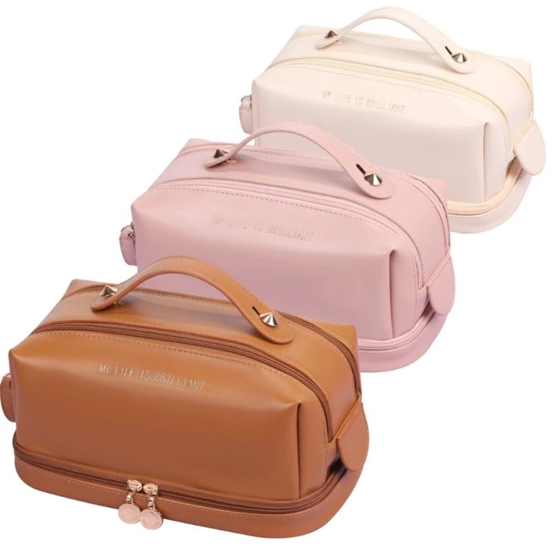 Trousse De Toilette Femme En Cuir Synthétique – Dimensions 21,5x6,5x14,5 Cm, étanche | Sac à Cosmétiques, Léger, Plusieurs Motifs