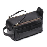 Trousse de Toilette Ancienne en Cuir Noir