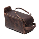 Trousse de Toilette à l'Ancienne en Cuir