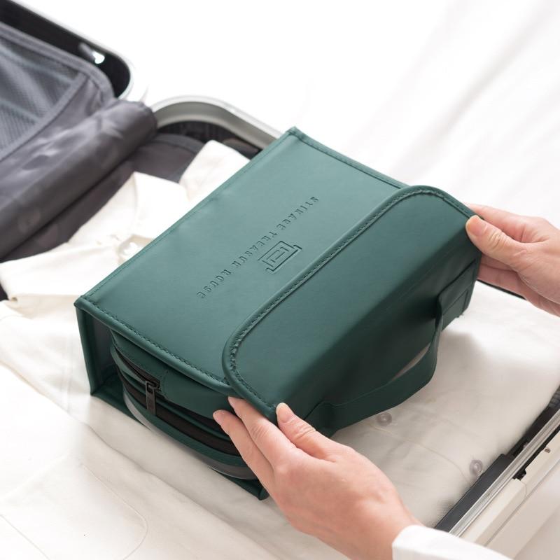 Neceser colgante | Neceser de viaje compacto para hombres y mujeres, bolsa  de higiene plegable para hombre con 4 compartimentos, bolsa de baño de