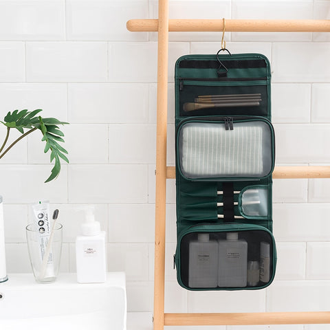 Trousse de Toilette Voyage Pliable Verte
