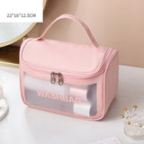 Trousse en Plastique Souple Translucide et Rose