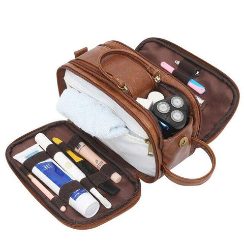 Trousse de Toilette Complète pour Homme Marron