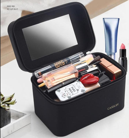 Tocador de maquillaje rígido con espejo grande Caseley™