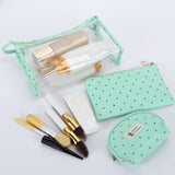 Ensemble Trousse de Maquillage Transparent et Vert