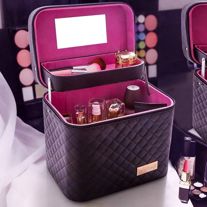 Vanity Case Maquillage Rangement – Style Balenciaga City Bag Vintage Strass – Noir Velours