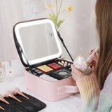 Petite Mallette de Maquillage avec Miroir Rose