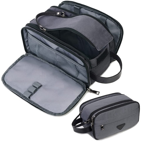 Trousse de toilette homme double compartiment pour ranger son rasoir en voyage