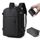 Sac à dos de compression sous vide noir 50 x 30 x 20 cm avec pompe et pochette