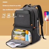 Sac à dos isotherme multifonction : compartiment repas, compartiment ordinateur et port de charge USB