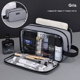 Trousse de toilette homme grise 26 x 11 x 14,5 cm