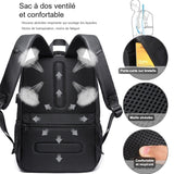 Dos ventilé en mousse alvéolée et porte-carte sur bretelle