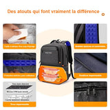 Atouts du sac à dos isotherme : facile à nettoyer, bretelles épaisses, protection ordinateur, doublure et tissu imperméables