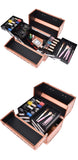 Mallette de maquillage rose gold ouverte – Mallette de Maquillage Rose Gold | Sogaïa