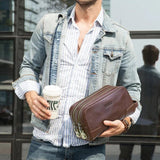 Bolsa de toilette em pele para homem Taurus™ de luxo