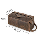 Saco de toilette em pele castanha