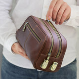 Bolsa de toilette em pele para homem Taurus™ de luxo