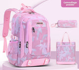 Zaino da cabina rosa in SET con astuccio e shopping bag abbinati