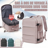 Sac à dos sous vide rose 40x30x20, dimensions et vues face, profil, dos | Sogaïa