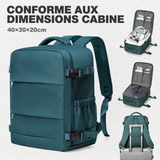 Sac à dos sous vide 40x30x20 vert, vues extérieur et intérieur | Sogaïa