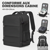 Sac à dos sous vide 40x30x20 noir, vues extérieur et intérieur | Sogaïa