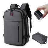 Sac à dos de compression sous vide gris 50 x 30 x 20 cm avec pompe et pochette