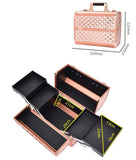 Mallette de maquillage rose gold vue de face – Mallette de Maquillage Rose Gold | Sogaïa