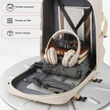 Sac à dos cabine femme ouvert avec grande ouverture et poches en filet