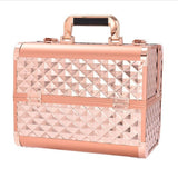 Mallette de maquillage rose gold vue de profil – Mallette de Maquillage Rose Gold | Sogaïa