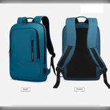 Sac à dos ordinateur bleu vu de face et de dos