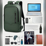 Contenu du sac à dos ordinateur : PC 14 pouces, tablette, chargeur, parapluie et accessoires
