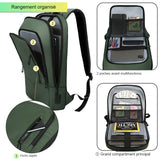 Rangement organisé du sac à dos ordinateur : 2 poches avant, poche zippée et grand compartiment