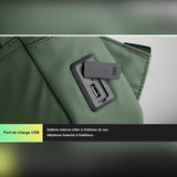 Port de charge USB sur le côté du sac à dos ordinateur
