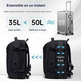 Sac à dos extensible de 35 à 50 litres grâce à une extension de 9 cm