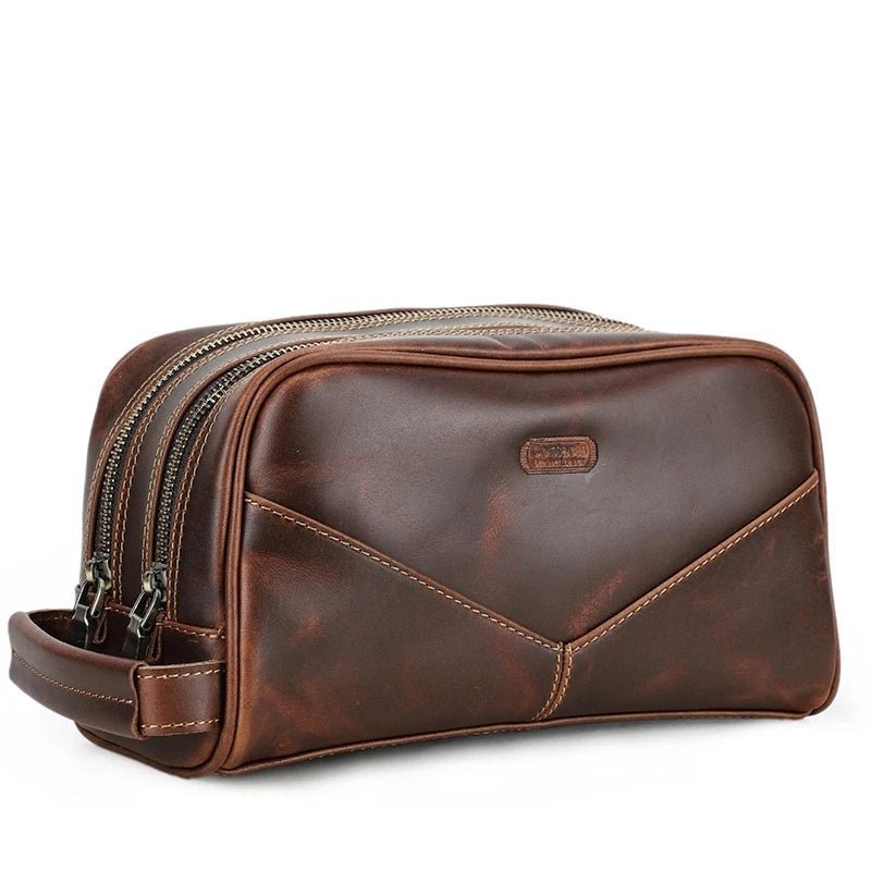 Trousse de Toilette Homme Cuir PU Imperméable Vintage – Kit Trousse de Toilette Homme Cuir PU Imperméable Vintage – Kit