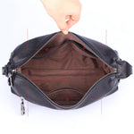 Men's Toiletry Bag in Black Leather Deep Forest™