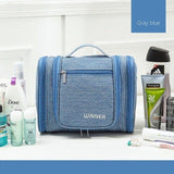 Trousse de Toilette à Suspendre avec Plusieurs Compartiments Bleu