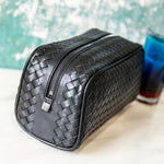 Braided Leather Wash Bag for Men Roldan™