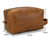 Roldan™ Cream Leather Men's Toiletry Bag