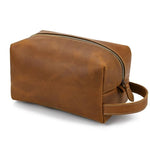 Roldan™ Cream Leather Men's Toiletry Bag